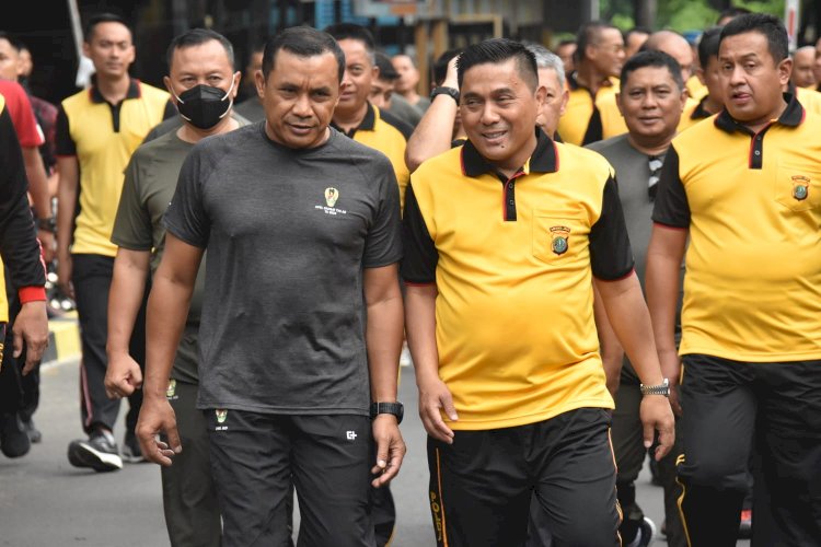 Pangdam Jaya dan Kapolda Metro Jaya Olahraga Bersama