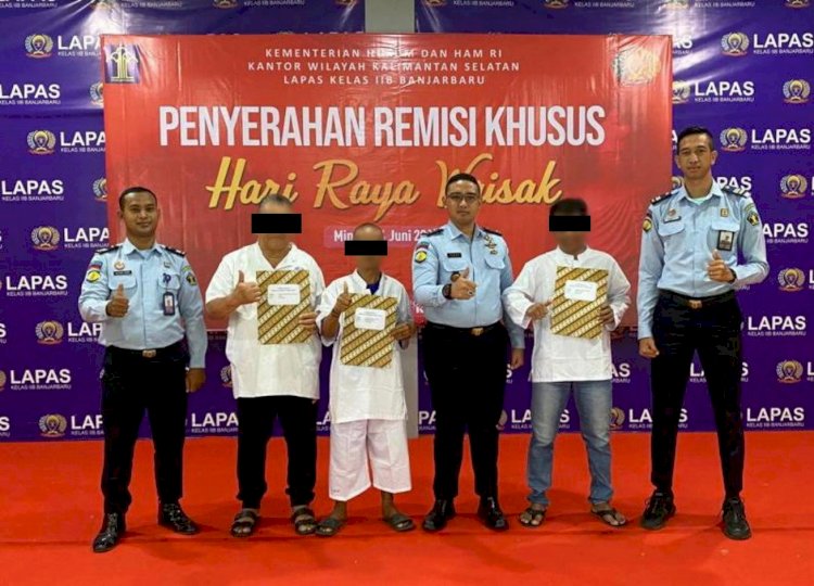 Remisi Khusus Hari Raya Waisak, 10 WBP di Kalsel Mendapat Pengurangan Masa Pidana