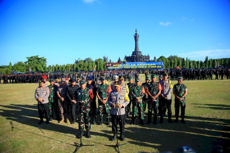 TNI-Polri Gelar Apel Pengamanan World Water Forum Ke-10 di Bali