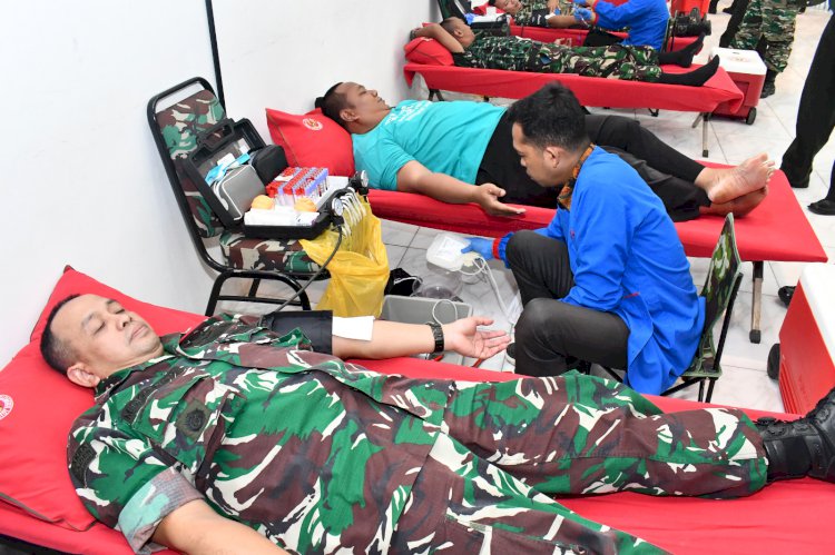 64 Peserta Donorkan Darahnya di Makodim 0508/Depok
