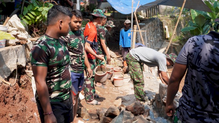 Pekerjaan Fisik TMMD Ke-121 Kodim 0508/Depok Selesaikan Turap