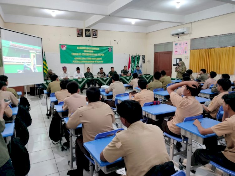 50 Siswa SMA Muhammadiyah Sawangan Mendapat Pembekalan Bela Negara dan Rekrutmen TNI