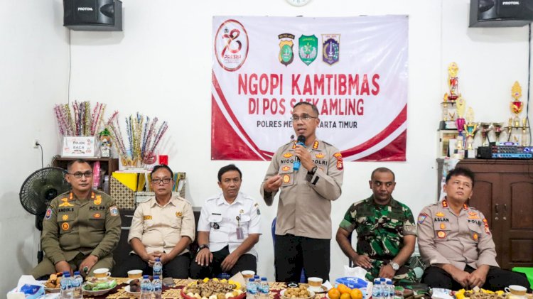 Kapolres Metro Jaktim Ngopi Kamtibmas Bersama 4 Pilar