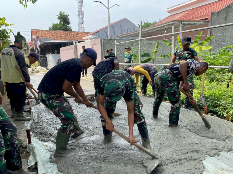 Pengerjaan Fisik TMMD Kota Depok Pengecoran Jalan Sudah Mencapai Kurang Lebih 100 Meter
