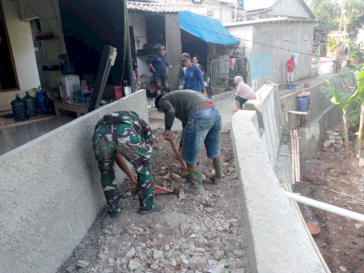 Pengerjaan Turap di TMMD Kota Depok Sudah Menyelesaikan 95 Persen