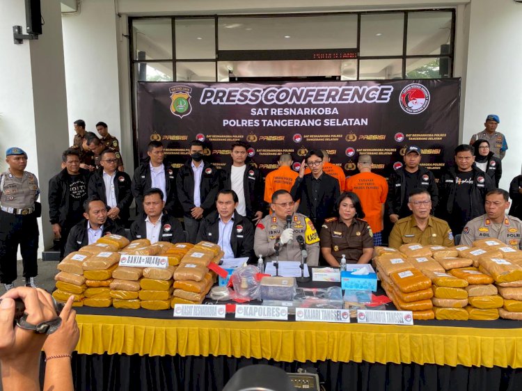 Polres Tangerang Selatan Ungkap Peredaran Narkotika Jenis Ganja Sebanyak 140,4 Kg