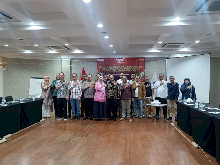 Polres Metro Depok Hadiri Rapat Koordinasi Persiapan Pengundian Nomor Urut dan Deklarasi Kampanye Damai