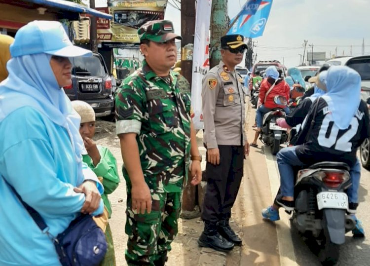Babinsa Rangkapan Jaya Monitoring Kampanye Akbar Wali Kota dan Wakil Wali Kota Depok