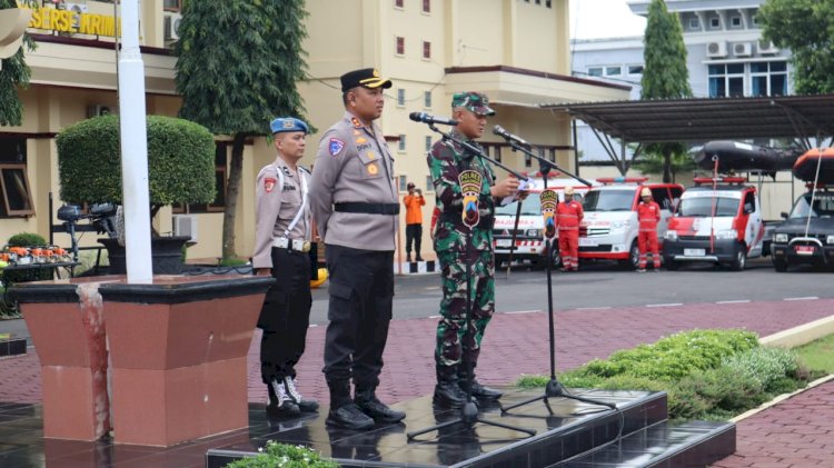 Siaga Bencana, Polres Pekalongan Menyiagakan 100 Personel TNI - Polri, Pemkab, BPBD dan Relawan