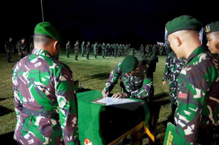 Kasi Ops Korem 051/Wkt Pimpin Upacara Serah Terima Estafet Tonting Yudha Wastu Pramuka Jaya 2024
