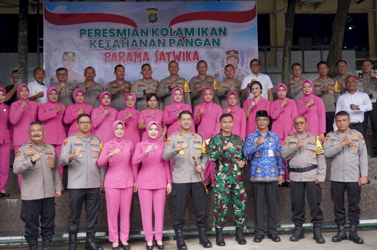 Resmikan Kolam Ikan Ketahanan Pangan Polres Metro Depok, di Hadiri Dandim 0508/Depok