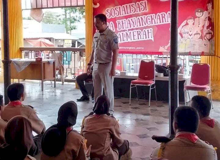 Puluhan Pelajar Saka Bhayangkara Ikuti Edukasi Kesadaran Lalu Lintas