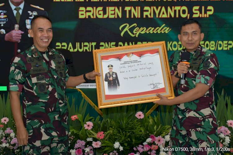 Danrem 051/WKT Sampaikan Pengarahan Kepada Prajurit TNI, PNS, dan Persit Kodim 0508/Depok