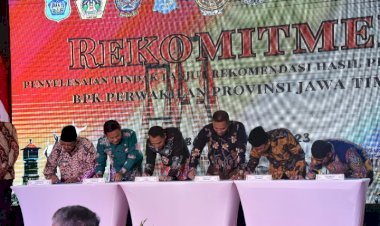 Rekomitmen Penyelesaian TLRHP di Tandatangani Enam Kepala Daerah, Gus Muhdlor Minta Arahan BPK