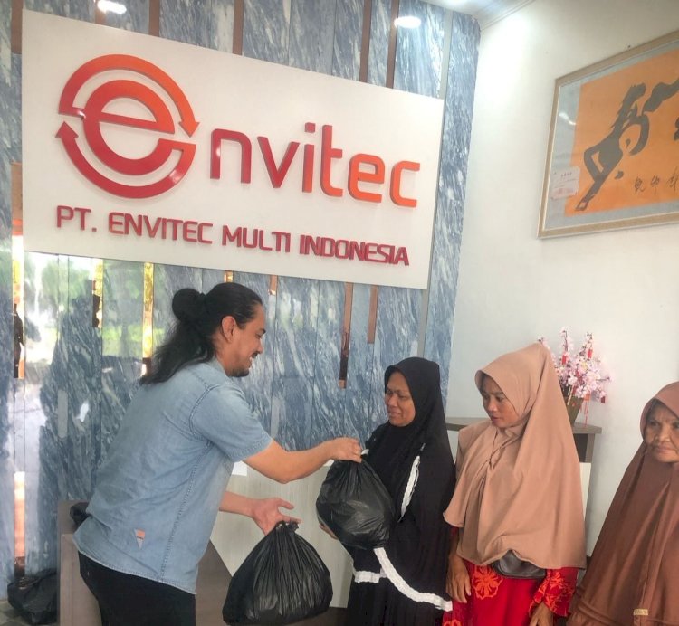Jelang Hari Raya Idul Fitri, PT. Envitec Multi Indonesia Bagikan Paket Sembako Kepada Anak Yatim dan Kaum Dhuafa