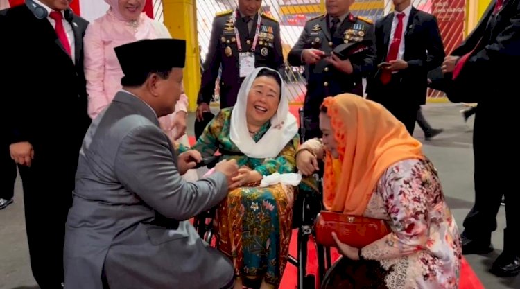 Prabowo Bertemu Istri dan Putri Gus Dur di HUT ke-77 Polri
