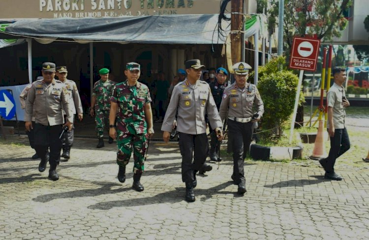 Ciptakan Rasa Aman dan Nyaman Saat Perayaan Paskah, Kodim 0508/Depok dan Polrestro Depok Patroli Bersama