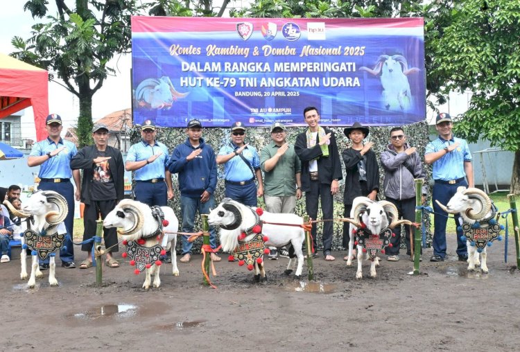 Jaga Kearifan Lokal, Lanud Husein Sastranegara Gelar Kontes Patok Domba dan Kambing