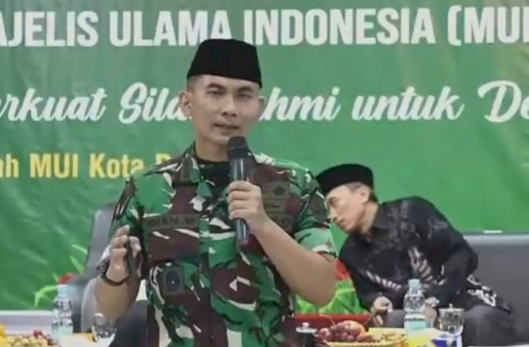 Dandim 0508/Depok Berbicara Wawasan Nusantara di Pengajian Ulama Umaro dan Halal Bihalal MUI Kota Depok