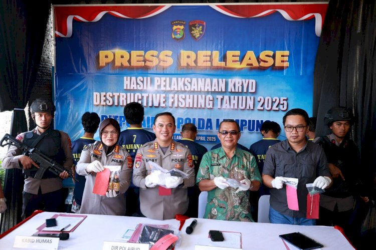 Polda Lampung Ungkap 7 Kasus Destructive Fishing Selama Tiga Bulan, Kerugian Capai Miliaran Rupiah