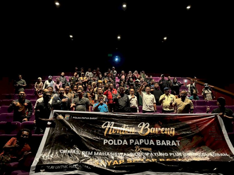 Polda Papua Barat Gelar Nonton Bersama Film “Sayap Sayap Patah 2” Bersama Organisasi Masyarakat di Manokwari