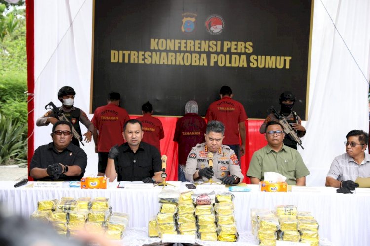 Polda Sumut Gagalkan Peredaran 100 Kg Sabu Dalam Bungkus Kopi, Empat Tersangka dan Dua DPO Terlibat