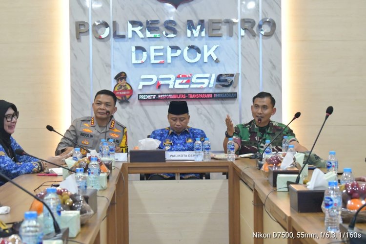 Komitmen Bersama Jaga Kondusivitas, Polres Metro Depok, Wali Kota dan Dandim 0508 Ajak Ormas Perkuat Kamtibmas