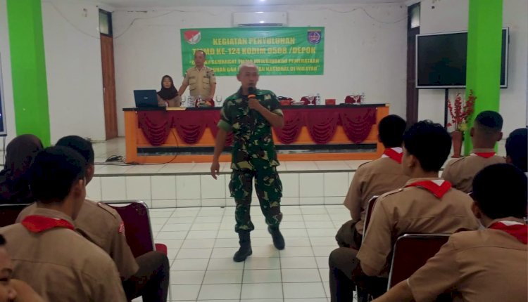 Kegiatan Non Fisik TMMD ke-124 Kodim 0508/Depok Bekali Siswa SMAN 1 Pemahaman Wawasan Kebangsaan dan Kesadaran Berlalu Lintas
