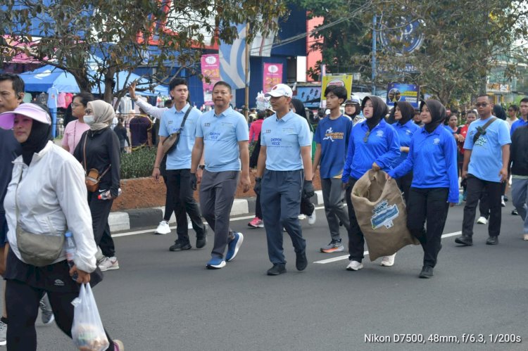 Wali Kota, Dandim 0508/Depok, Wakapolres Metro Depok Bersihkan Sampah di CFD Margonda