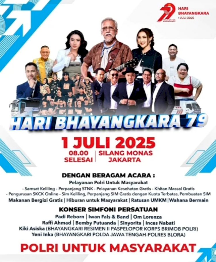 Meriah! Puncak Hari Bhayangkara ke-79 Digelar di Monas, Ada Konser Hingga Layanan Publik Gratis